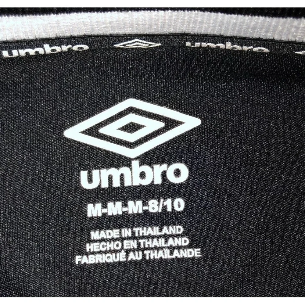 Black Umbro V neck Shirt‎ Youth Medium 8-10 Black Short Sleeve